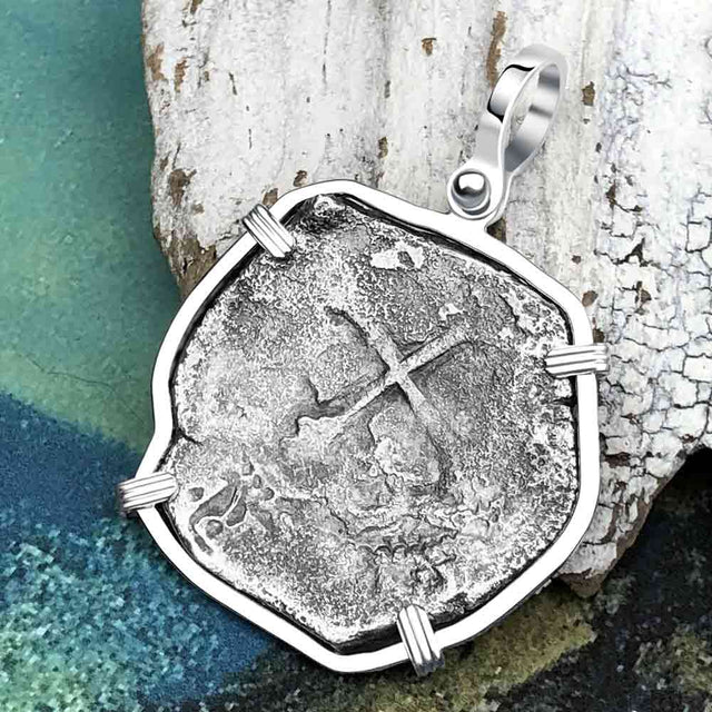 Concepcion Shipwreck 4 Reale Silver Piece of 8 Sterling Silver Pendant