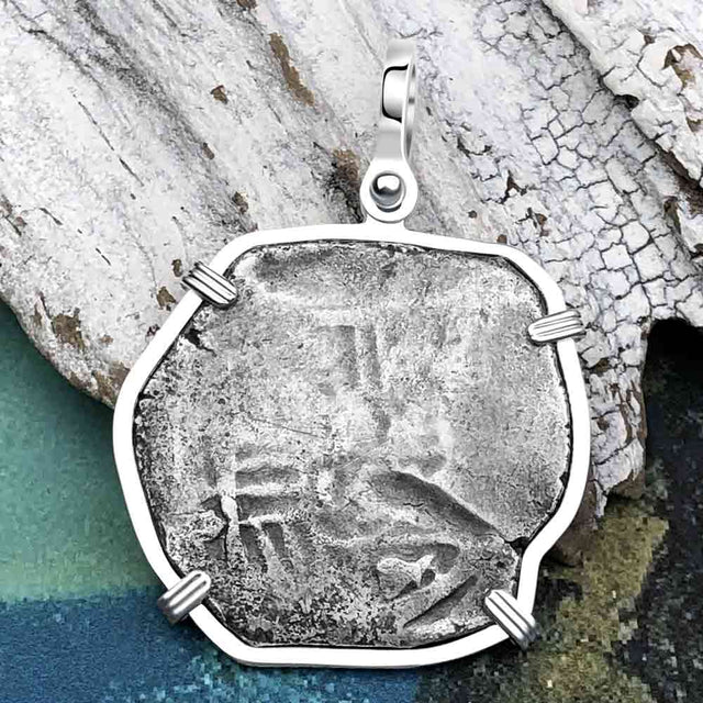 Concepcion Shipwreck 4 Reale Silver Piece of 8 Sterling Silver Pendant