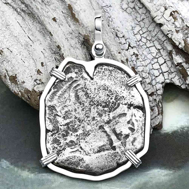 Concepcion Shipwreck 4 Reale Silver Piece of 8 Sterling Silver Pendant