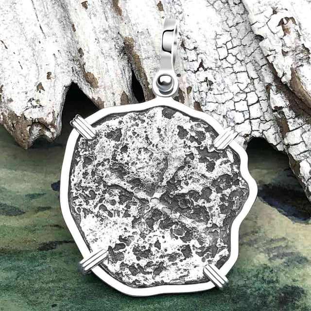 Concepcion Shipwreck 4 Reale Silver Piece of 8 Sterling Silver Pendant