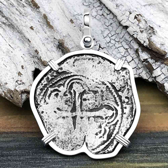 Concepcion Shipwreck 4 Reale Silver Piece of 8 Sterling Silver Pendant