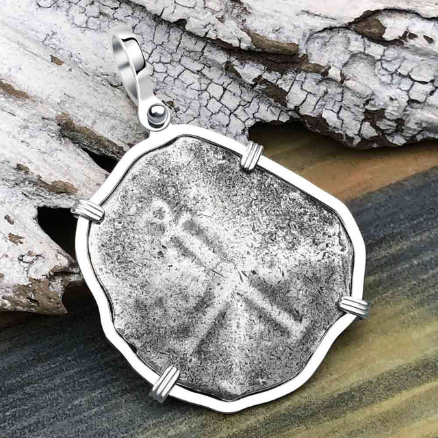 1676 Consolacion Shipwreck Pirate Era 8 Reale Cob Piece of 8 Sterling Silver Pendant