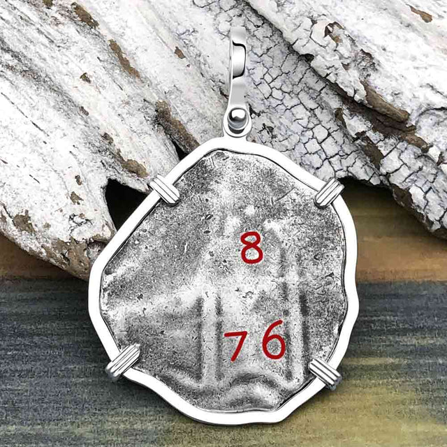 1676 Consolacion Shipwreck Pirate Era 8 Reale Cob Piece of 8 Sterling Silver Pendant