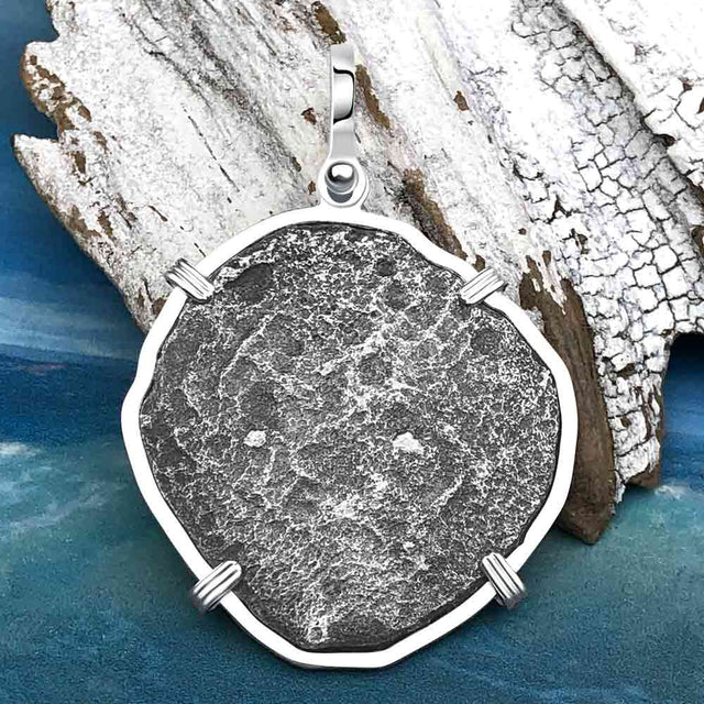 Mel Fisher's Atocha 8 Reale Cob Shipwreck Coin Piece of 8 Sterling Silver Pendant