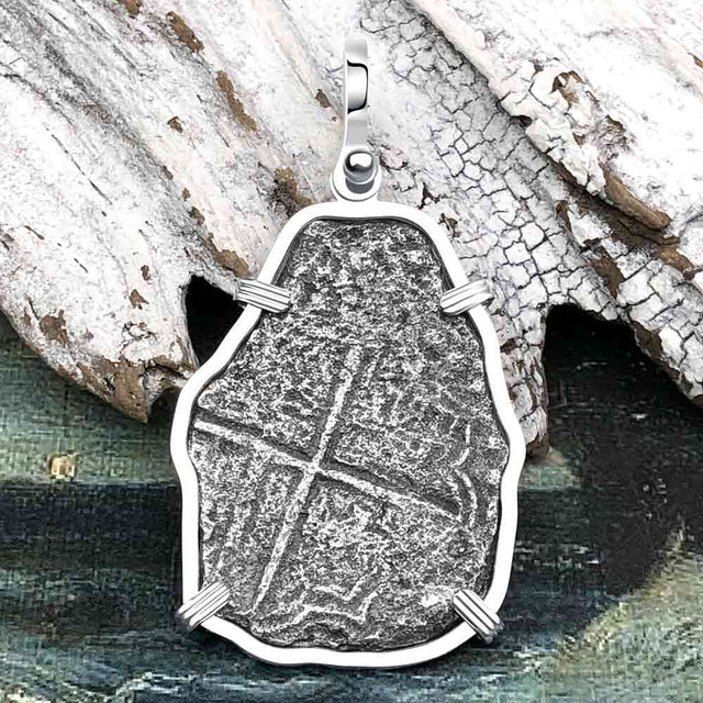 Mel Fisher's Atocha 8 Reale Cob Shipwreck Coin Piece of 8 Sterling Silver Pendant