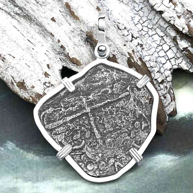 Mel Fisher's Atocha 8 Reale Cob Shipwreck Coin Piece of 8 Sterling Silver Pendant