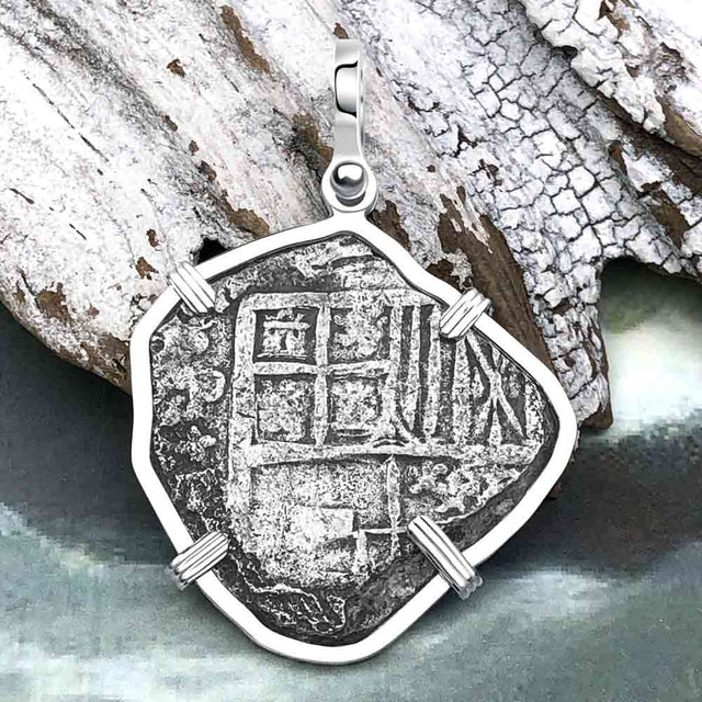 Mel Fisher's Atocha 8 Reale Cob Shipwreck Coin Piece of 8 Sterling Silver Pendant