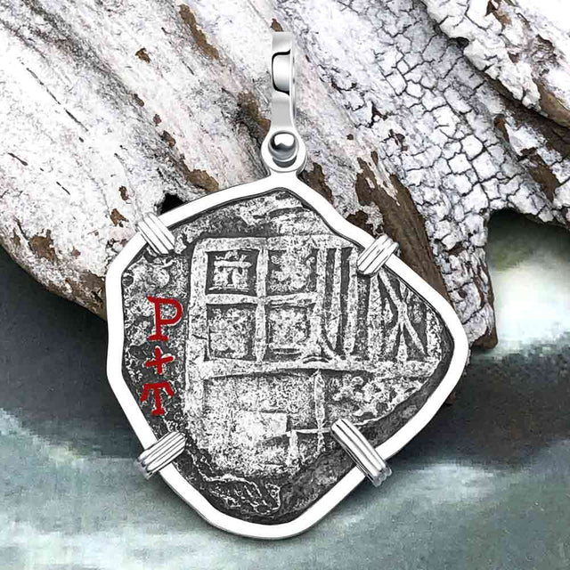 Mel Fisher's Atocha 8 Reale Cob Shipwreck Coin Piece of 8 Sterling Silver Pendant