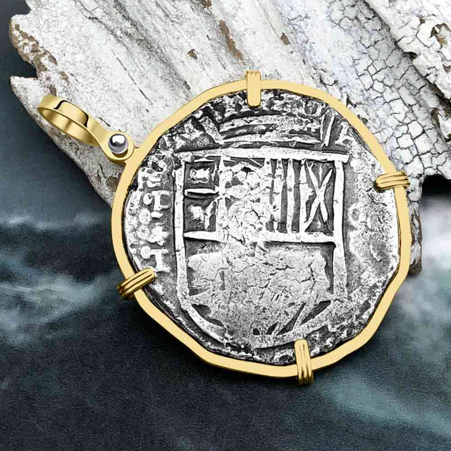 Rare Dated Mel Fisher's Atocha 8 Reale Shipwreck Coin 14K Gold Pendant