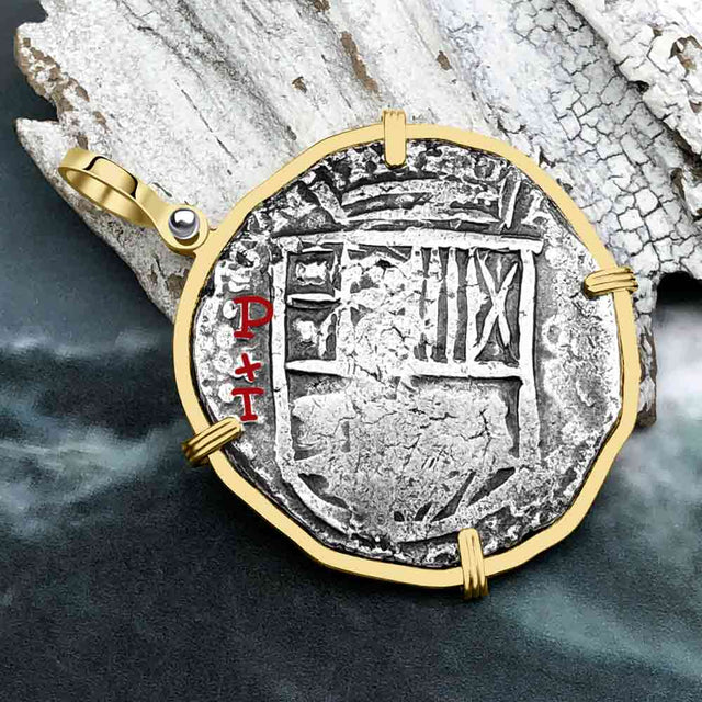 Rare Dated Mel Fisher's Atocha 8 Reale Shipwreck Coin 14K Gold Pendant