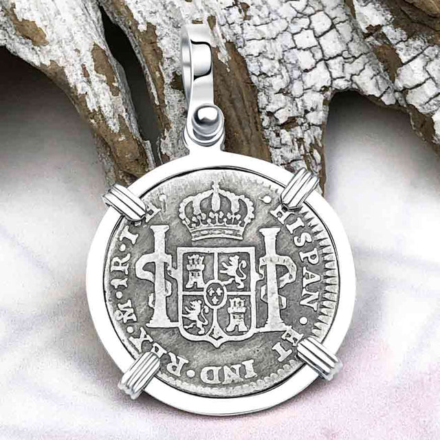 1808 Silver 1 Reale Spanish Portrait Piece of 8 Sterling Silver Pendant