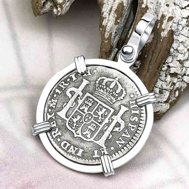 1808 Silver 1 Reale Spanish Portrait Piece of 8 Sterling Silver Pendant