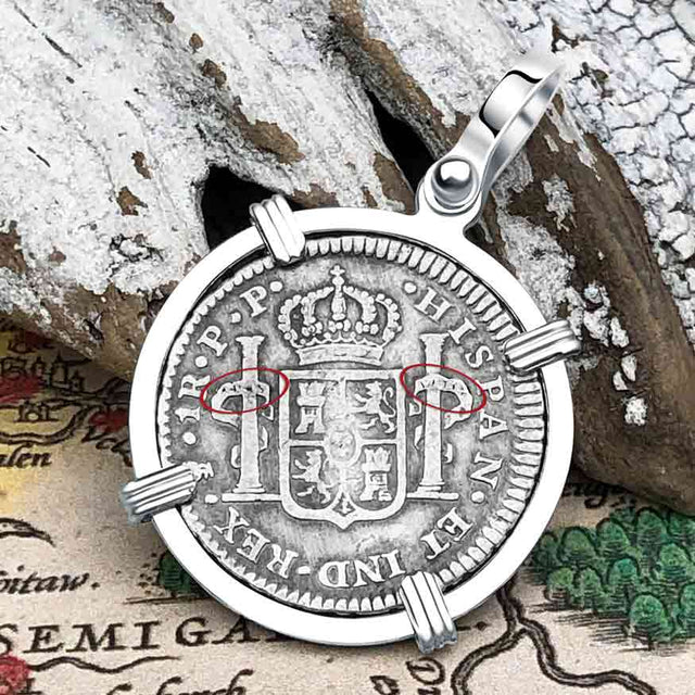 1801 Silver 1 Reale Spanish Portrait Piece of 8 Sterling Silver Pendant