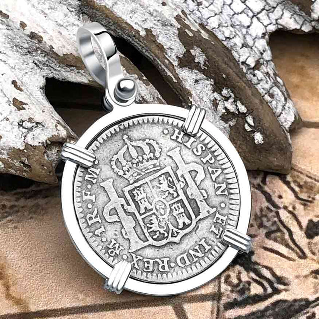 1798 Silver 1 Reale Spanish Portrait Piece of 8 Sterling Silver Pendant | Artifact #5873