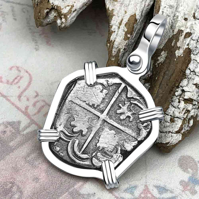 Atocha Era Land Find Spanish 1 Reale Piece of Eight Sterling Silver Pendant