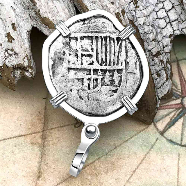 Atocha Era Land Find Spanish 1 Reale Piece of Eight Sterling Silver Pendant