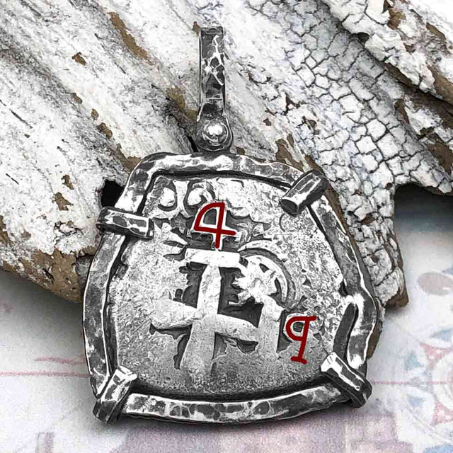 Pirate Era 1753 Spanish 4 Reale "Piece of Eight" Sterling Silver TORTUGA COLLECTION Pendant