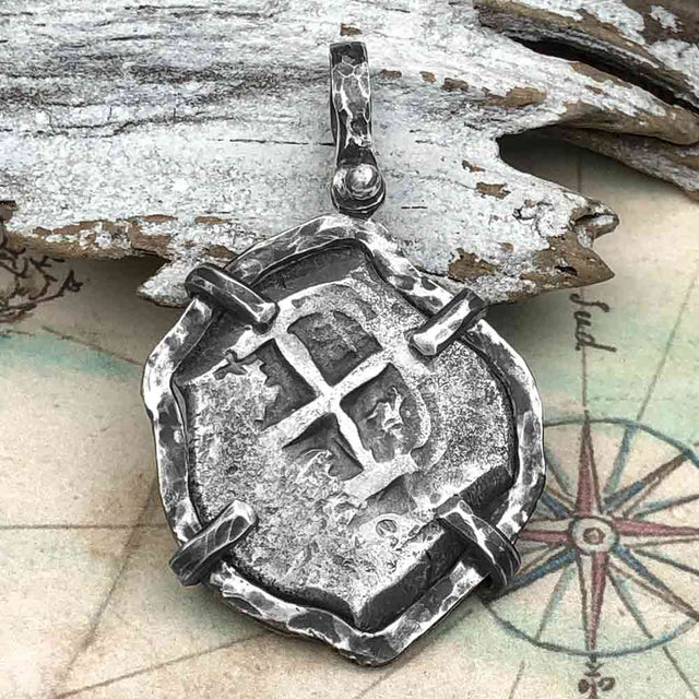 Pirate Era 1753 Spanish 4 Reale "Piece of Eight" Sterling Silver TORTUGA COLLECTION Pendant