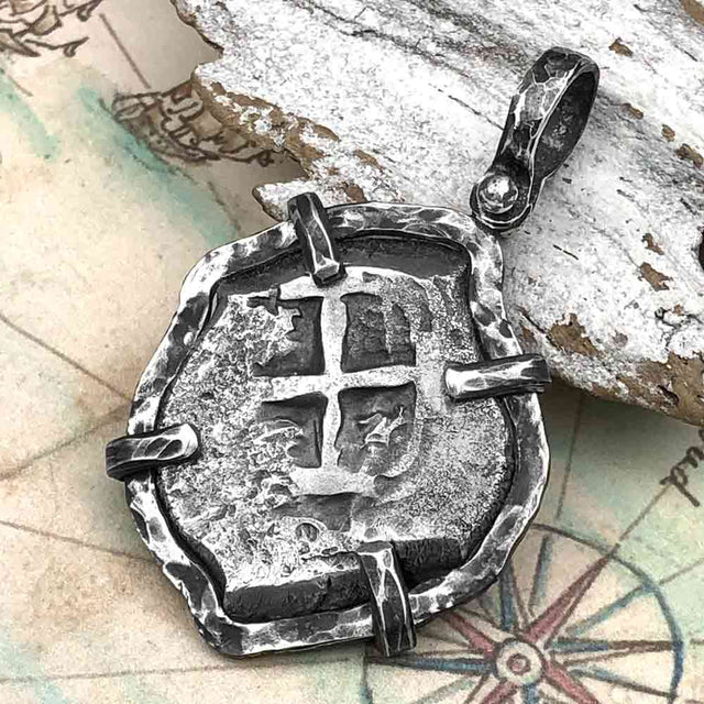 Pirate Era 1753 Spanish 4 Reale "Piece of Eight" Sterling Silver TORTUGA COLLECTION Pendant