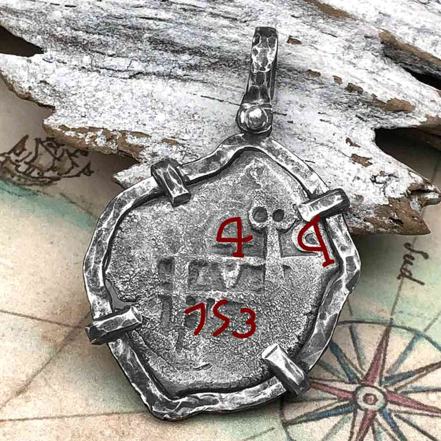 Pirate Era 1753 Spanish 4 Reale "Piece of Eight" Sterling Silver TORTUGA COLLECTION Pendant