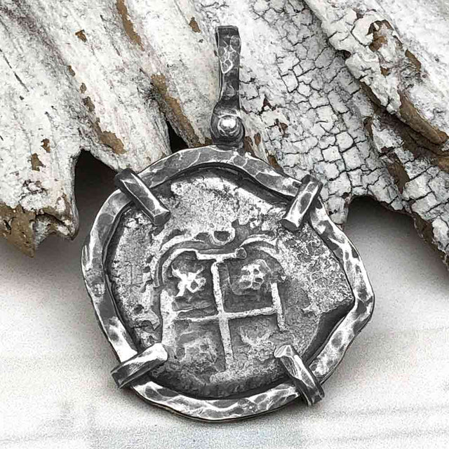 Pirate Era 1750 Spanish 4 Reale "Piece of Eight" Sterling Silver TORTUGA COLLECTION Pendant
