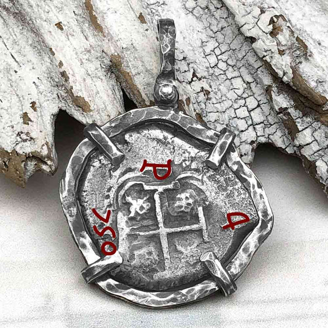 Pirate Era 1750 Spanish 4 Reale "Piece of Eight" Sterling Silver TORTUGA COLLECTION Pendant