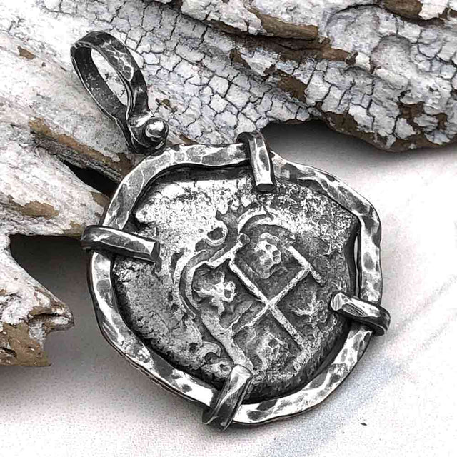 Pirate Era 1750 Spanish 4 Reale "Piece of Eight" Sterling Silver TORTUGA COLLECTION Pendant