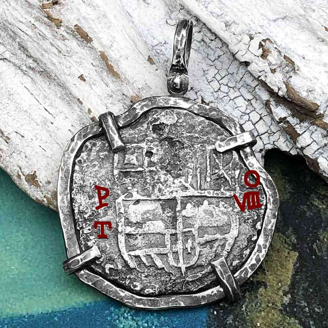 Mel Fisher's Atocha 8 Reale Shipwreck Coin TORTUGA COLLECTION Sterling Silver Pendant