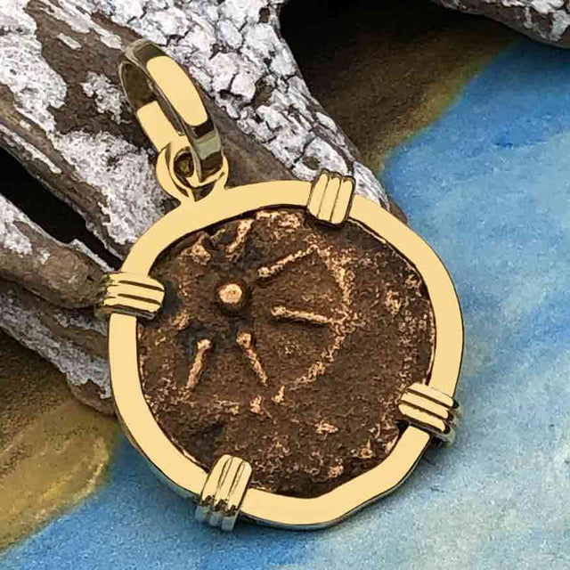 Biblical Widow's Mite 14K Gold Pendant