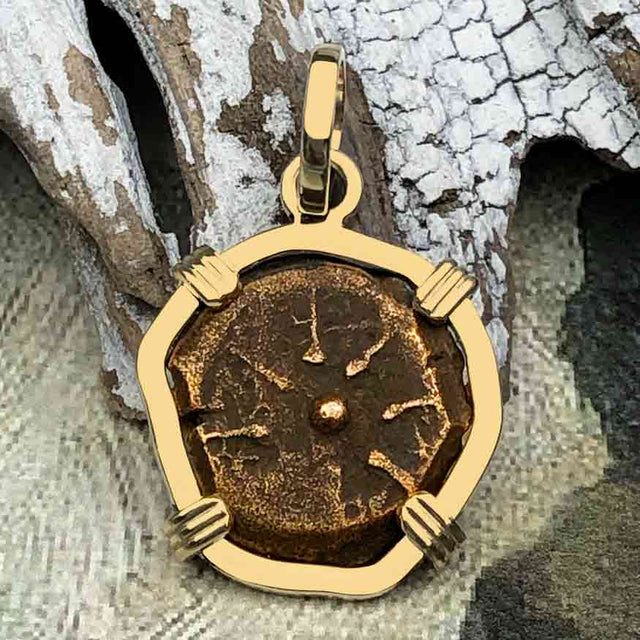 Biblical Widow's Mite 14K Gold Pendant