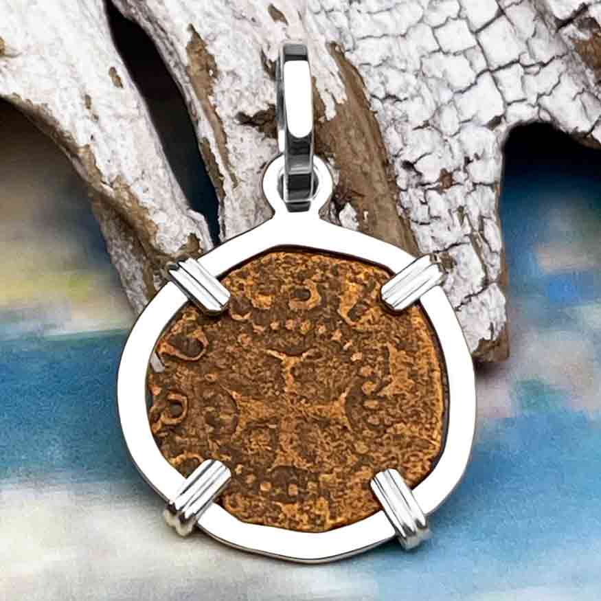 Knights Templar Era Cilician Armenia Crusader Coin of Faith, Courage &amp; Honor circa 1250 AD Sterling Silver Pendant