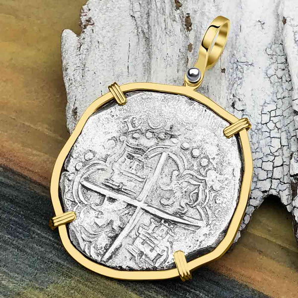 Mens authentic armada coin cast. Spanish reale, pirate necklace. Atoca store shipwreck jewelry.