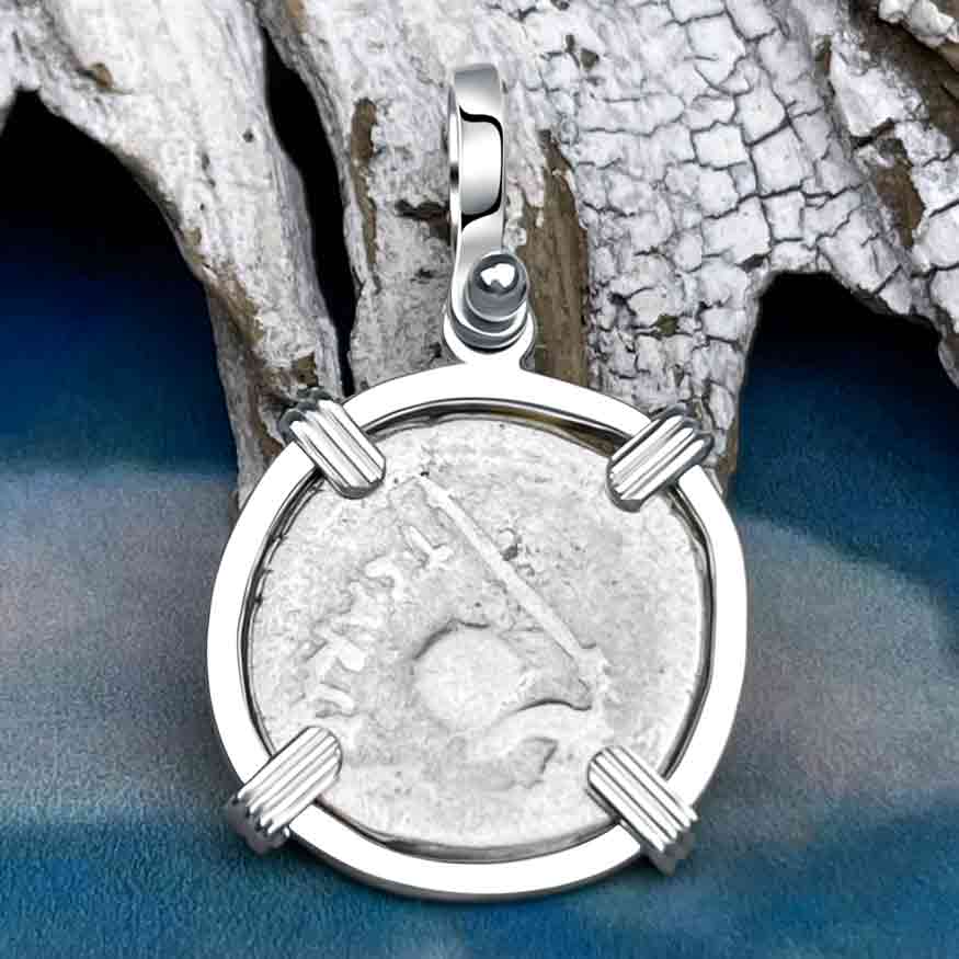 Roman Republic Silver Denarius 46 BC Roma Sterling Silver Pendant 