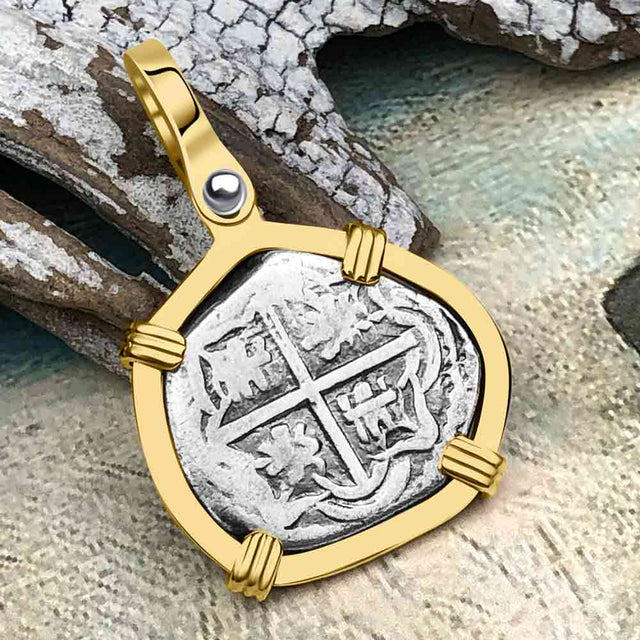 Atocha Era Land Find Spanish 1 Reale Piece of Eight 14K Gold Pendant