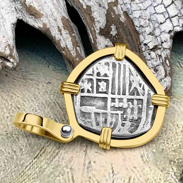 Atocha Era Land Find Spanish 1 Reale Piece of Eight 14K Gold Pendant