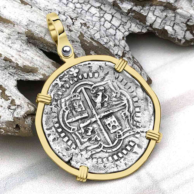 Atocha Era Land Find Spanish 2 Reale Piece of Eight 14K Gold Pendant