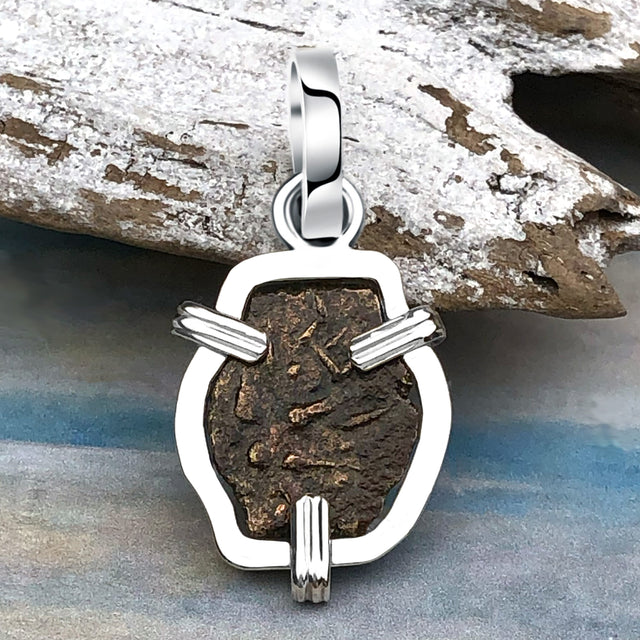 Biblical Widow's Mite Sterling Silver Pendant