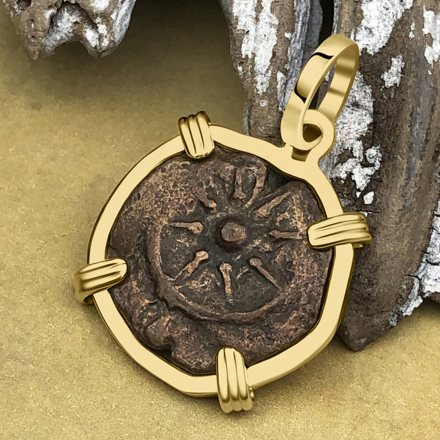 Biblical Widow's Mite 14K Gold Pendant