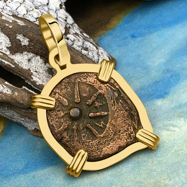 Biblical Widow's Mite 14K Gold Pendant