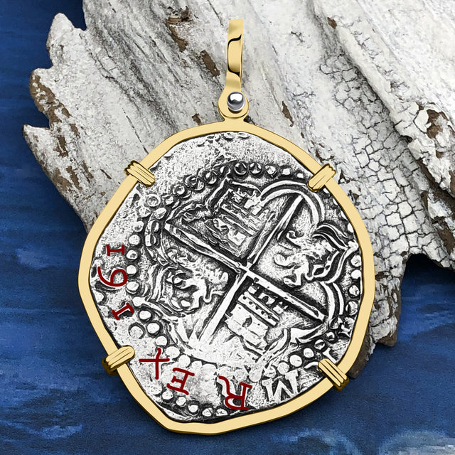 RARE Dated Mel Fisher's Atocha 8 Reale Shipwreck Coin 14K Gold Pendant