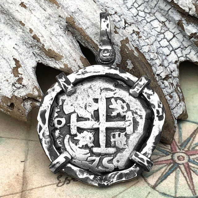 1750 Pirate Era Spanish 2 Reale "Piece of Eight" Sterling Silver TORTUGA COLLECTION Pendant