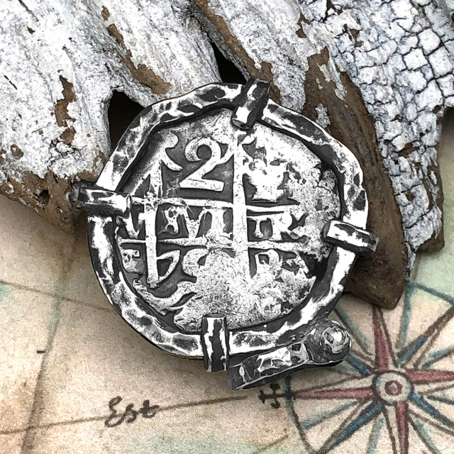 1750 Pirate Era Spanish 2 Reale "Piece of Eight" Sterling Silver TORTUGA COLLECTION Pendant