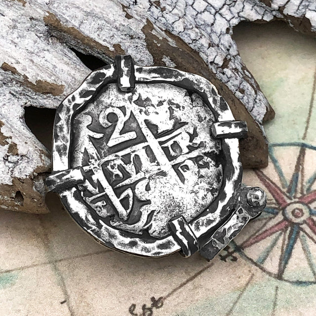 1750 Pirate Era Spanish 2 Reale "Piece of Eight" Sterling Silver TORTUGA COLLECTION Pendant