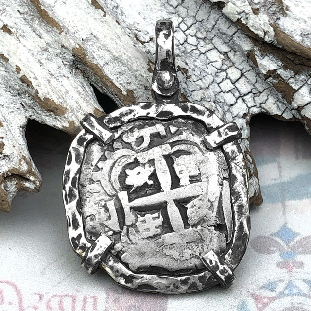 1756 Pirate Era Spanish 2 Reale Piece of 8 Sterling Silver TORTUGA COLLECTION Pendant