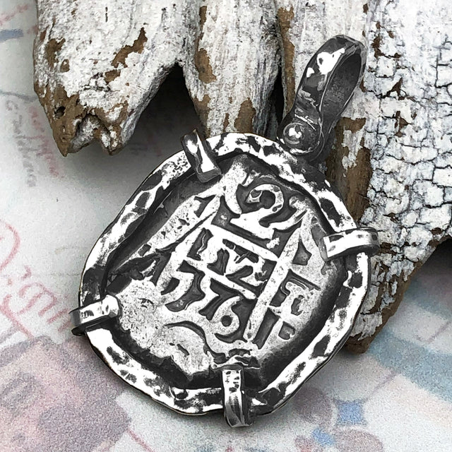 1756 Pirate Era Spanish 2 Reale Piece of 8 Sterling Silver TORTUGA COLLECTION Pendant