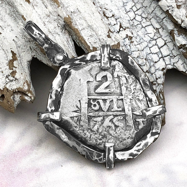 1765 Pirate Era Spanish 2 Reale Piece of 8 Sterling Silver TORTUGA COLLECTION Pendant