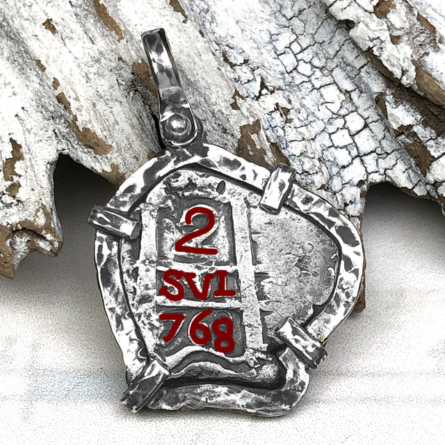 1768 Pirate Era Spanish 2 Reale Piece of 8 Sterling Silver TORTUGA COLLECTION Pendant