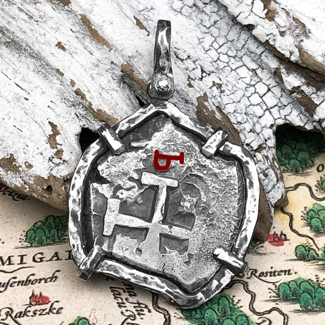 Pirate Era 1753 Spanish 4 Reale Piece of 8 Sterling Silver TORTUGA COLLECTION Pendant