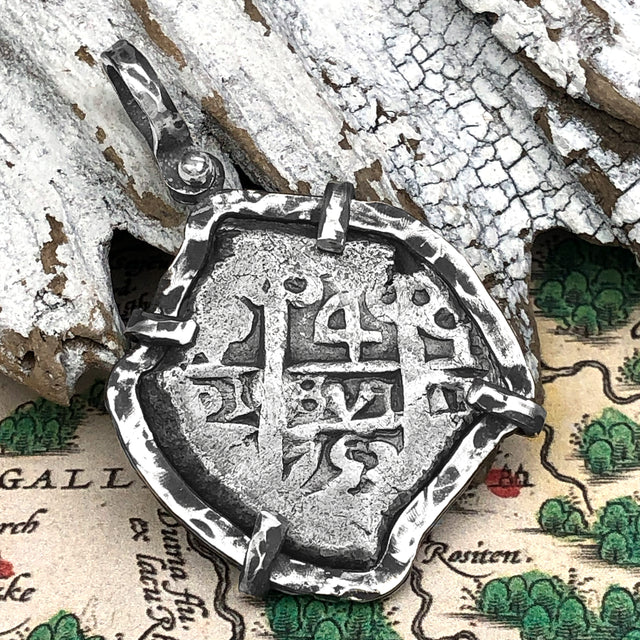 Pirate Era 1753 Spanish 4 Reale Piece of 8 Sterling Silver TORTUGA COLLECTION Pendant