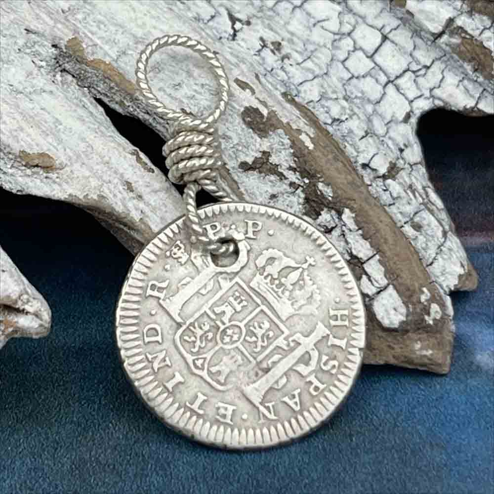 Pirate Chic Silver Half Reale Spanish Portrait Dollar Dated 1797 - the Legendary &quot;Piece of Eight&quot; Pendant | Artifact #8134